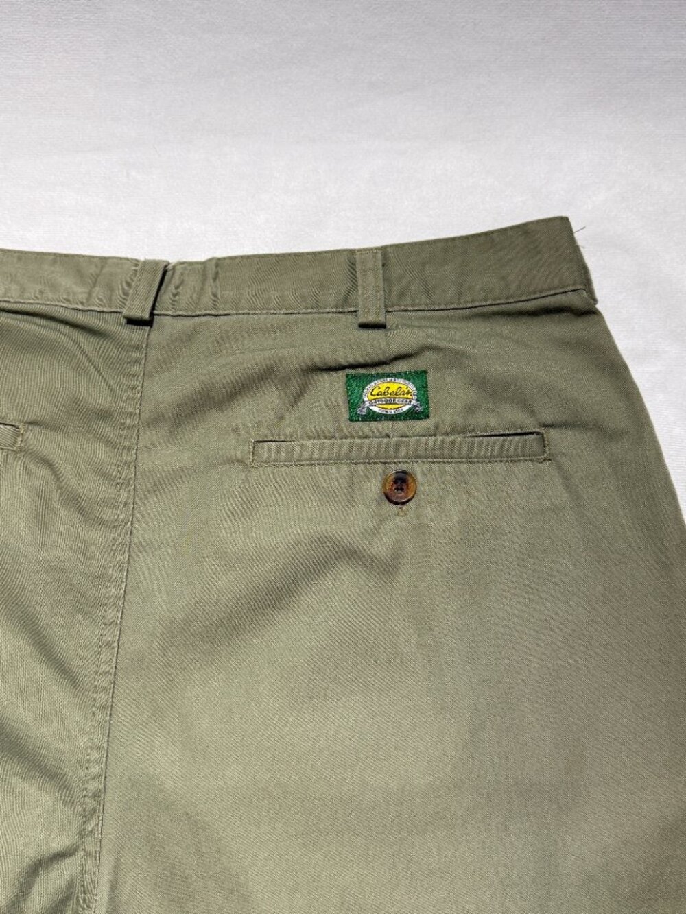 Cabela's Mens Pleated Twill Pants 34 Reg Green Outdoor Hiking NWOT